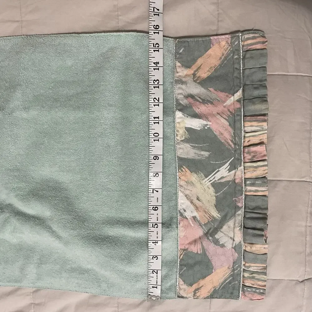 Fieldcrest Lustre Towel Set of Three Green Vintage 80s 2 Bath 1 Hand Cotton